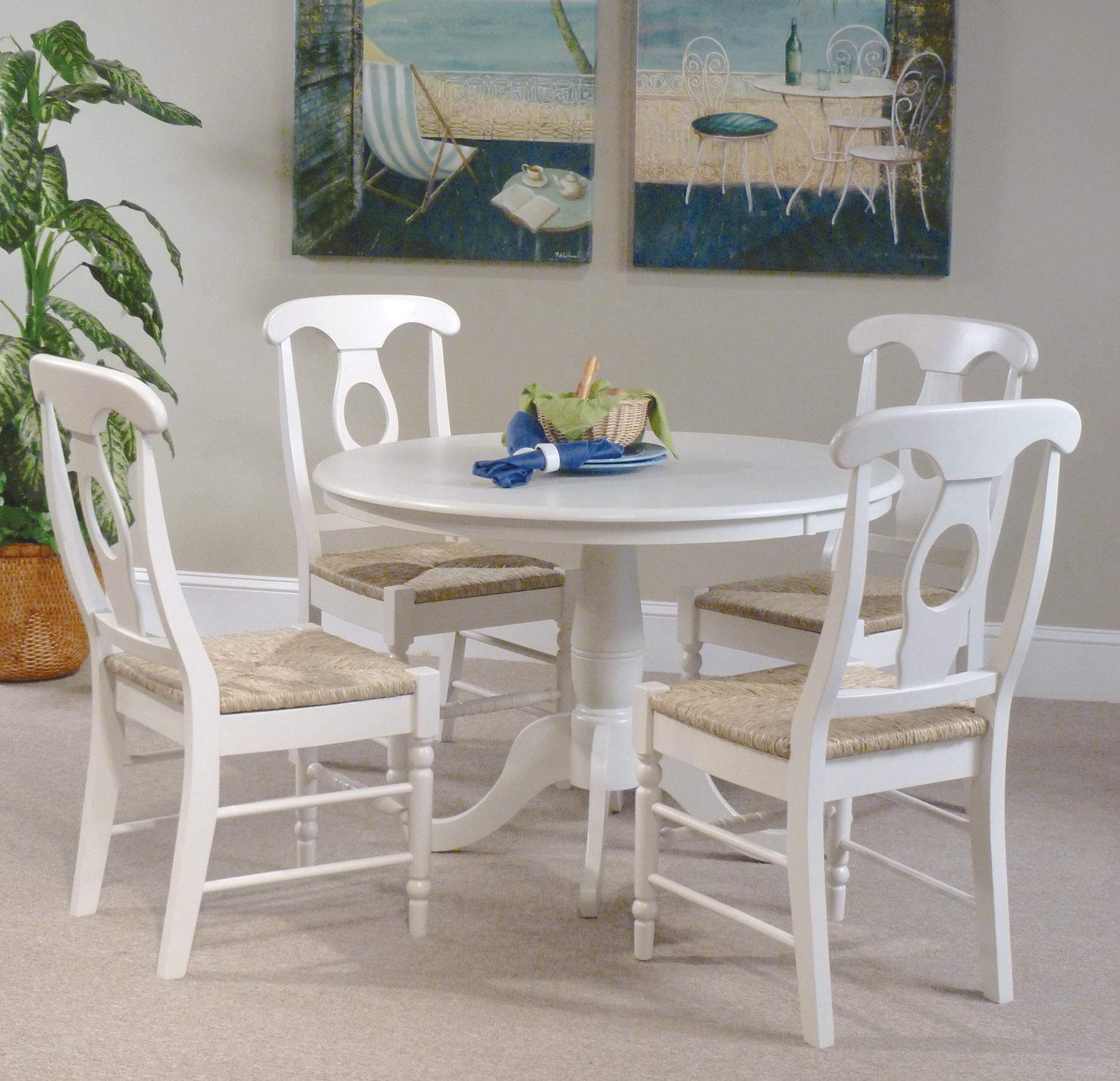 Linen with Empire chairs and rush seats