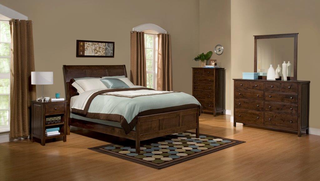 Alder Flat Panel Sleigh Beds
